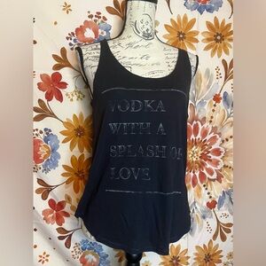 Abercrombie & Fitch M “Vodka With a Splash of Love” Black Summer Text Tank Top